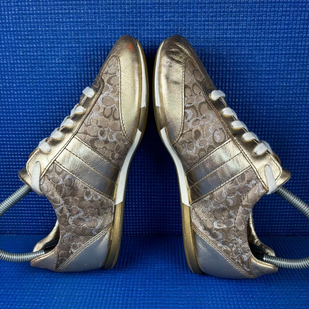 🔴 COACH JOSS SIGNATURE Women`s Size 6M Metallic Gold Fashion Shoes A1265 - Picture 5 of 8